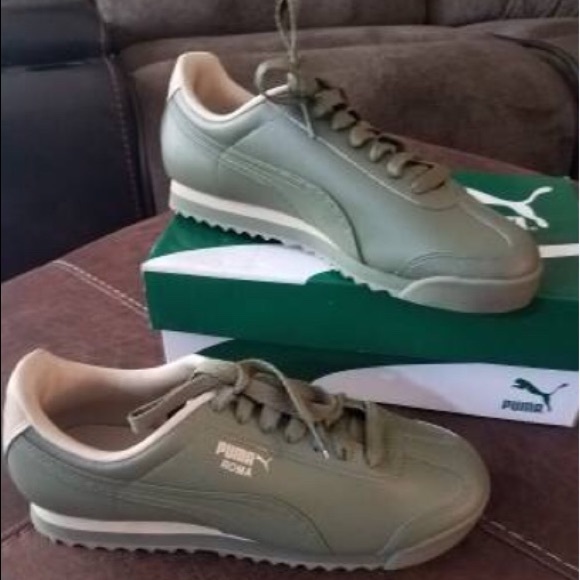 puma roma olive green